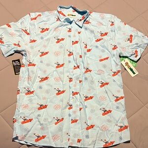 Tipsy Elves Light Blue Skiing Santa Shirt